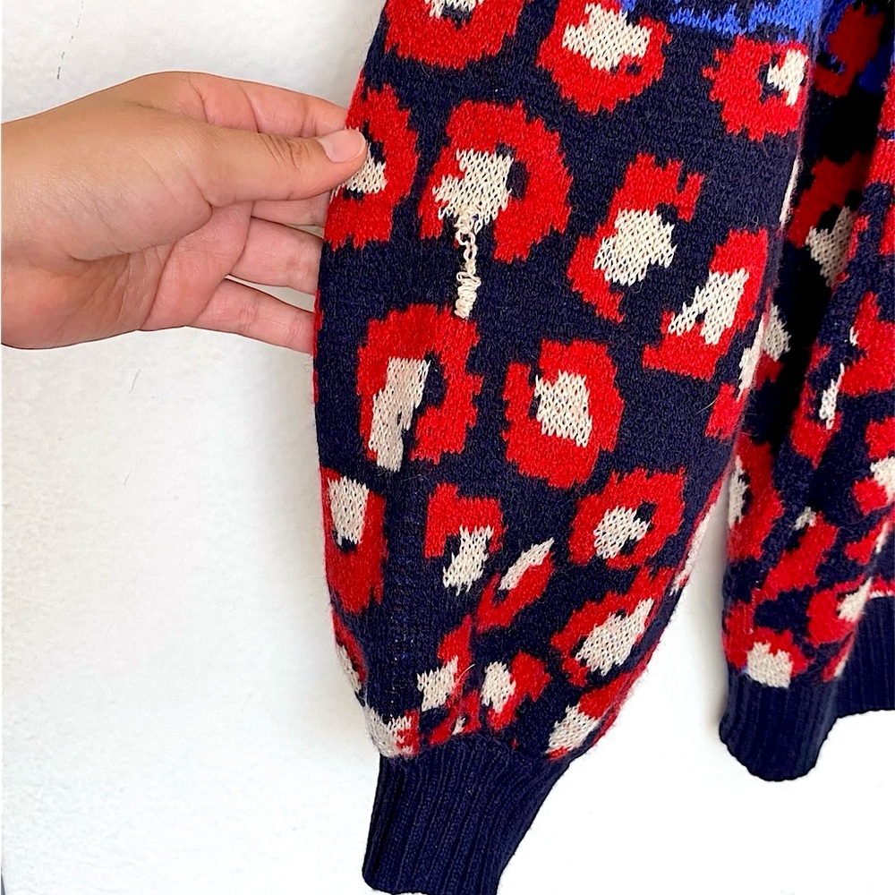FARM RIO “Mixed Leopards” Spot Cardigan in Blue Multi - Picture 12 of 15